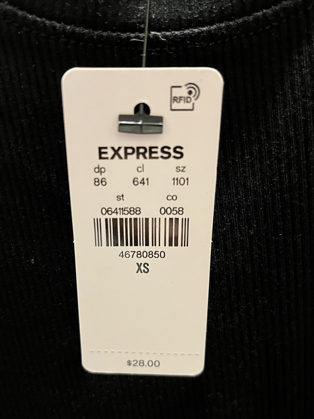 Express Black Ribbed Tank Top - Picture 2 of 2